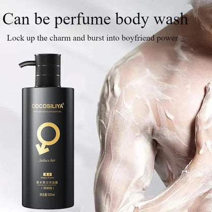 500ML Pheromone Shower Gel,Deep Cleaning Glamour Lure Bath Lotion with Charming Seductive Fragrance,For Man to Attract Woman luvshop24