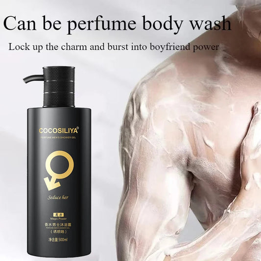 500ML Pheromone Shower Gel,Deep Cleaning Glamour Lure Bath Lotion with Charming Seductive Fragrance,For Man to Attract Woman luvshop24