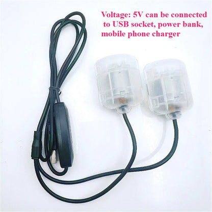 DC 5V 3-Speed USB Massage Motor, Dual/ Single Head Vibrating Massager for Pillow/ Cushion/ Waist - Low Noise & Durable luvshop24