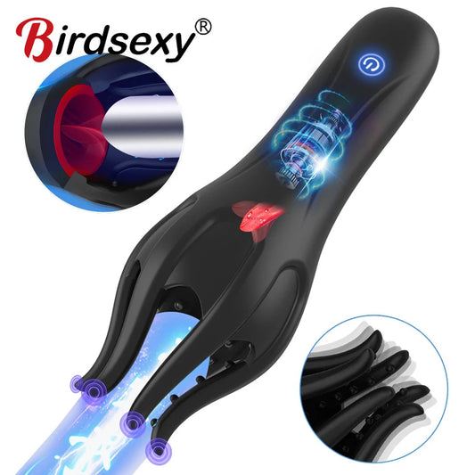 Masturbator for Men Glans Vibrating Tongue Licking Sex Oral Blowjob Lasting Delay Endurance Training Male Sex Toys for Men luvshop24