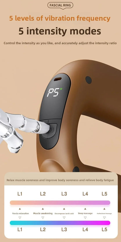 Vibration Fascia Massage Ring Portable Mini Shaking Machine for Shoulder Neck Back Pain Relief Yoga Massager luvshop24