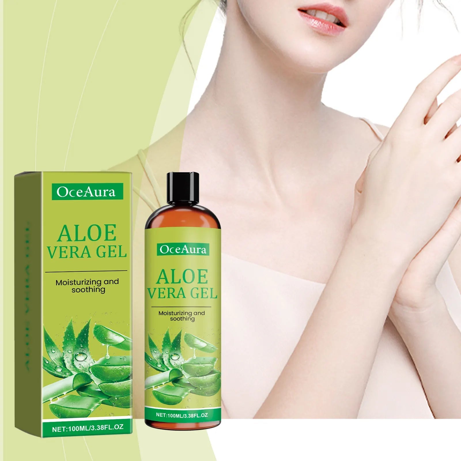 Moisturizing Hydrating Aloe Vera Gel Deeply Nourish Facial Body Skin Shrink Pores Reduce Fine Lines Dry Frizzy Hair Care Essence luvshop24