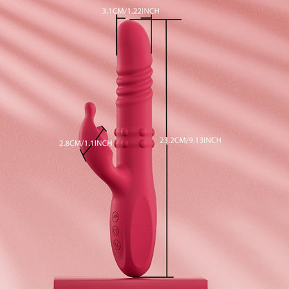 Telescopic Rabbit Vibrator Rotating Massage Vaginal Clitoris Vibration Stimulator G-spot Orgasm Masturbator Adult Couple Toys luvshop24