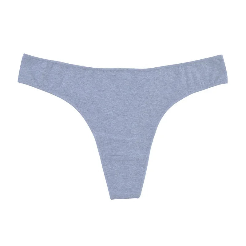 6pcs Cotton Women's Thongs Panties Sports Breathable Low Waist Underwear Lingerie Sexy Female Lady Solid Color G-String luvshop24