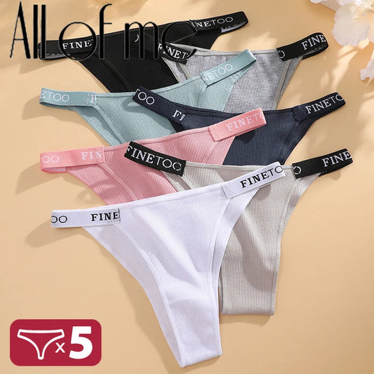 5PCS/Set Sexy Lingerie Women Cotton Panties Finetoo Letter Low Waist Female Briefs Underwear Comfort Underpants Women Intimates luvshop24