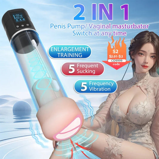 Automatic Penis Pump Men Enlargement dilate Trainer Penis Vacuum Pump Sex Toys 5 Suction Male Masturbator Sex Toys for Men luvshop24