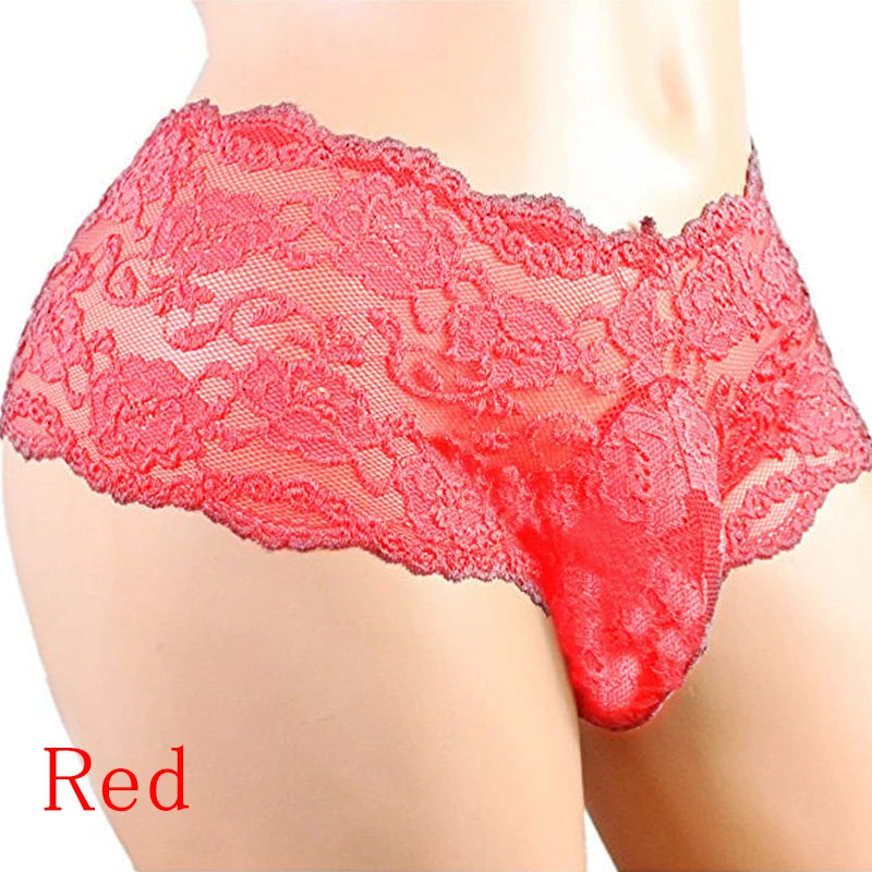 Men's Underwear Sexy Lingerie Sexy Panties Plus Siz Lace Sissy Male Breathable Jockstrap Briefs G-String Thongs Porno Underpants luvshop24