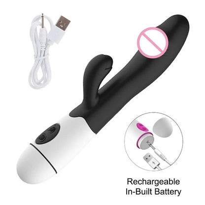 Rabbit Vibrator for Women Vagina G-Spot Nipple Clitoris Stimulator Thrusting Telescopic Rotating Dildo for Adult Sexy Toys 18+ luvshop24