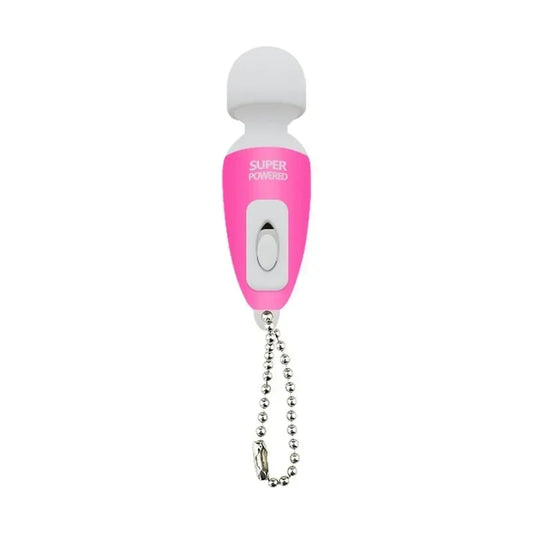 （pink）Portable Mini Massage Tiny Stress Relief Electronic Key-Chain Ring Full Body Massager Bath Accessories vibrate luvshop24