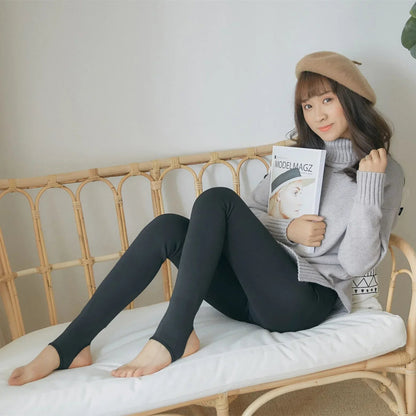 Women's Fleece Tights Warm Insulated Pantyhose Skin Effect Translucent Stockings Sexy Women's Underwear High Elastic Leggings luvshop24