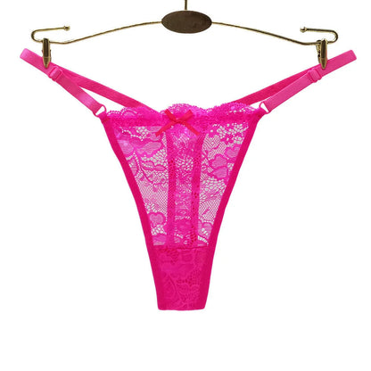 3PCS Adjustable Sexy Transparent Thong Panties Women Lace Underwear Low Waist Female T-back String Underpants luvshop24