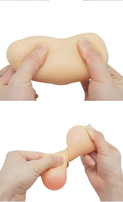 Stress Relief Balls Realistic Male Testicle Design Soft Plastic Squeezable Toy for Men Adult Entertainment Egg Shaped Toys luvshop24