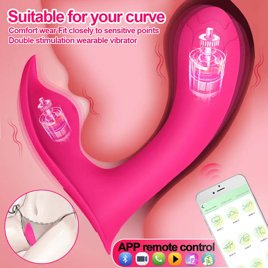Bluetooth Wearable Vibrator G Spot Clitorial Vaginal Massage Masturbator Vibrador Feminino Sex Toys For Women Vibrating Panties luvshop24