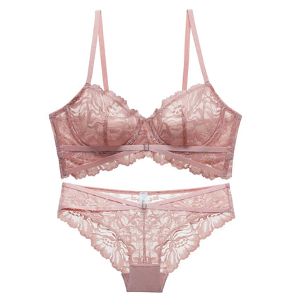 Logirlve Sexy Tоy For Women Bra Set Lingerie Push Up Brassiere Lace Embroidery Underwear Set Ultra-thin Cup Female Lingerie luvshop24