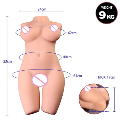 RENHEYUOU Soft Sex Toy Male Masturbation Toy Large False Breasts Real Vagina Artificial Pocket Buttocks Half Body Torso Sex Doll luvshop24