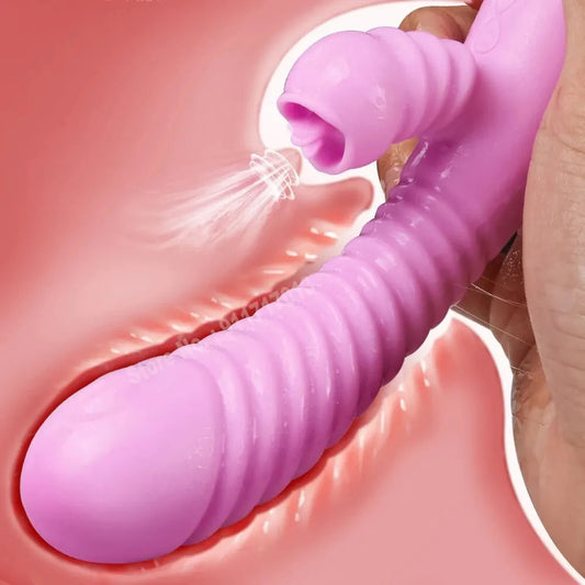 Vibrator For Women 2 In 1 Licking Machine Clitoris Stimulator G-Spot Powerful Vibro Dildo Wand Female Clit Sucker Adult Sex Toys luvshop24