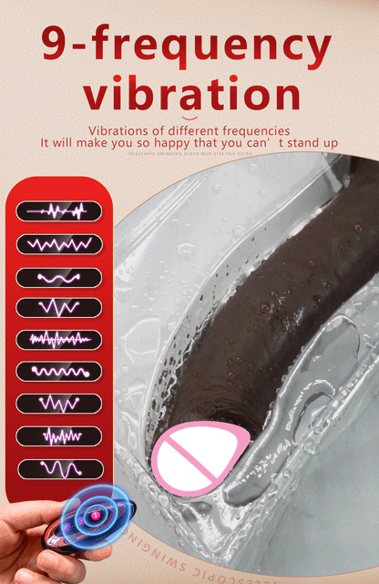 10.6in Long Realistic dildo Black vibrator penis telescopic Swing Heating silicone dildo remote control Dildo Vibrator for wome luvshop24