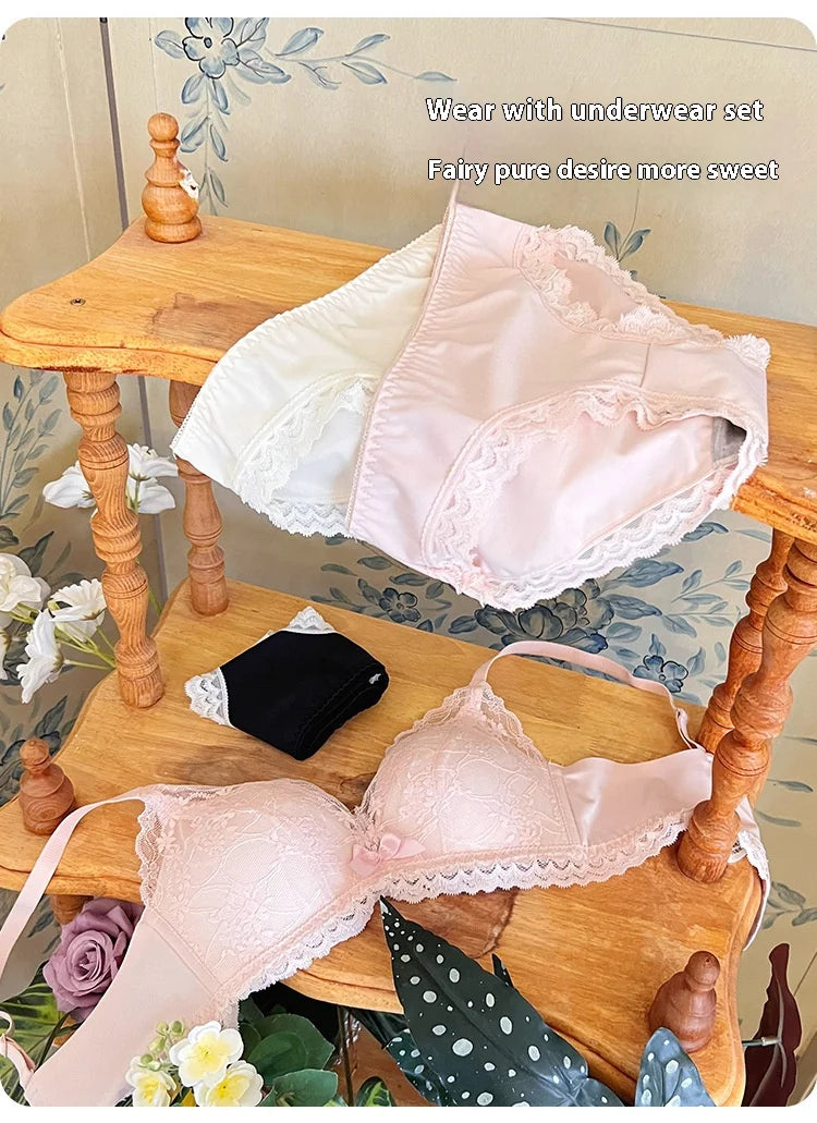 Lace Underwear Set of Female Small Breasts Gathered to Show Large on the Top Anti-Sagging Breasts Collect Vice Girls Student Bra luvshop24