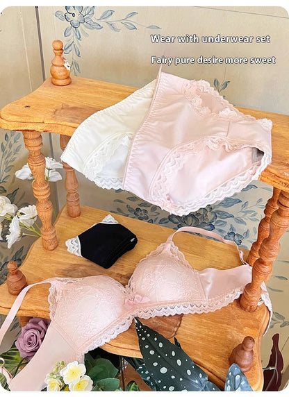 Lace Underwear Set of Female Small Breasts Gathered to Show Large on the Top Anti-Sagging Breasts Collect Vice Girls Student Bra luvshop24