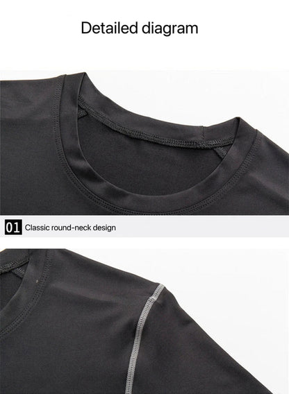 1pcs Men Long-sleeved Thermal Underwear Male Tight Fitting Fast Dry Elastic Fitness Suit Set Man Autumn Winter Sprots Wear luvshop24