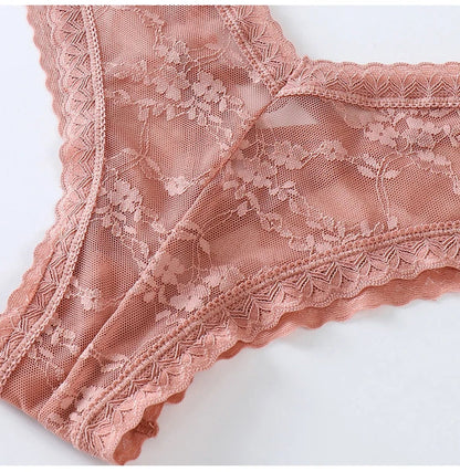 New Panties Women Lace Underwear Sexy Low Rise Briefs Hollow Out G String Underpant Solid Comfortable Female Temptation Lingerie luvshop24