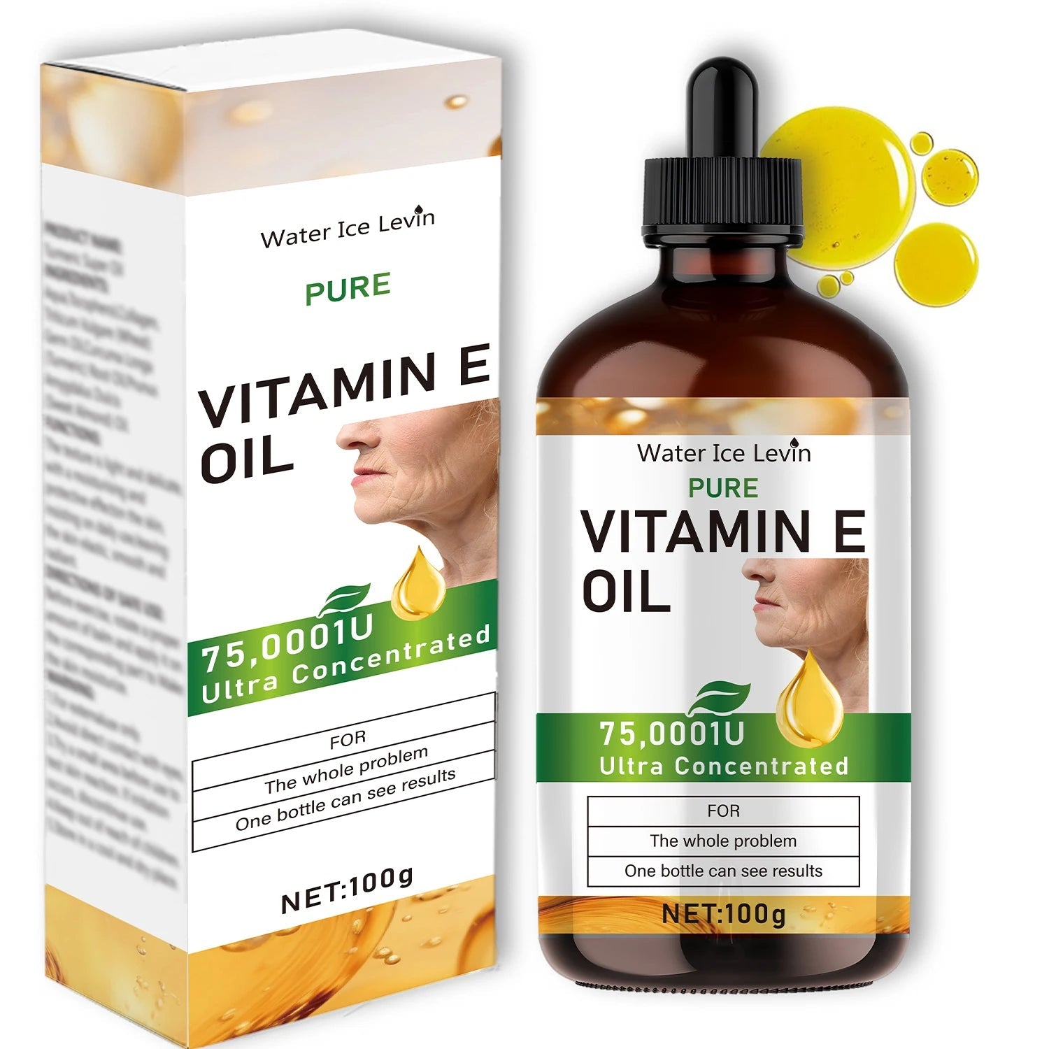 100ml Natural Vitamin E Essential Oil for Massage, Skin Care, Scraping, Shower, Face, Body, Nail, Hair, Eyelash Care Universal luvshop24