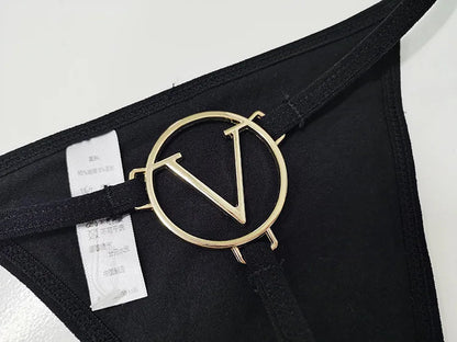 Metal Chain Hot Sexy Women Panties Cotton G String Girls Briefs Letter Thong Erotic Female Underwear Low Waist Intimates luvshop24