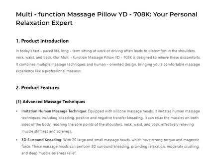 Portable Massager, Waist Massager, Full-body Muscle Relaxer, Car-portable Backrest Vibration Comfort Massager luvshop24