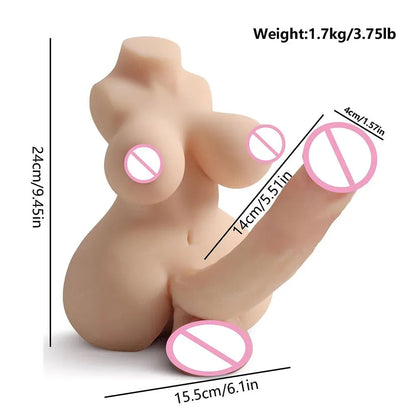 Fake Penis Sex Toy Bisexual Pocket Vagina 2-in-1 Male Toy With Realistic Flexible Penis Torso Adult Masturbation Porn Love Toy luvshop24
