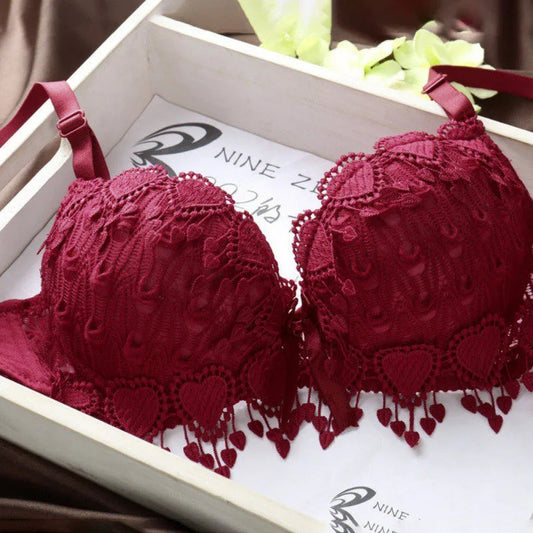Lace Underwear Bra for Women Thin Wireless Adjustable Shoulder Strap Female Sexy Hollowed Floral Lace Underwear Large Size Bras luvshop24