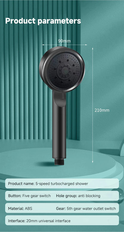 5 Modes Pressure Boost Shower Head Multifunction Adjustable Large Water Shower Nozzle Massage Bathroom Accessory luvshop24