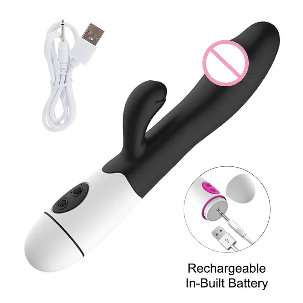 Rabbit Vibrator for Women Vagina G-Spot Nipple Clitoris Stimulator Thrusting Telescopic Rotating Dildo for Adult Sexy Toys luvshop24