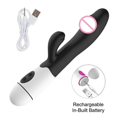 Rabbit Vibrator for Women Vagina G-Spot Nipple Clitoris Stimulator Thrusting Telescopic Rotating Dildo for Adult Sexy Toys luvshop24