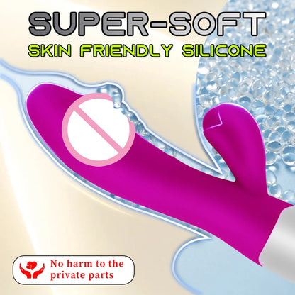 Rechargeable Dildo Rabbit Vibrator Dual Vibration G Spot Vagina Massager AV Stick Clitoris Sex Toys for Women Female Masturbator luvshop24