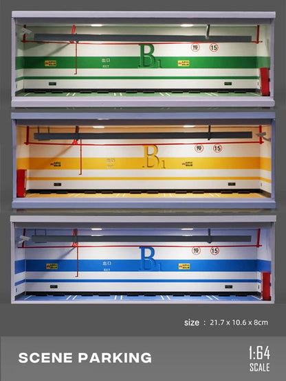 1/64 Garage scene Model Scene with Light Version Simulation Model Scene Decoration Collect (Excluding dolls and car models) luvshop24
