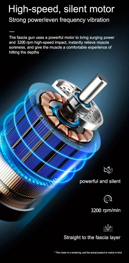 Portable Fascia Gun Vibration Massage Gun For Body Neck Back Deep Muscle Relaxation Fitness Slimming One Head luvshop24