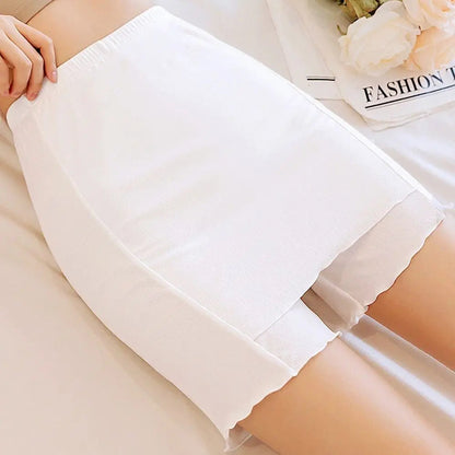 Women's Summer Ice Silk High Waist Shorts Safety Pants Double Layer Seamless Skirt Shorts Underwear Boxer Underpants luvshop24