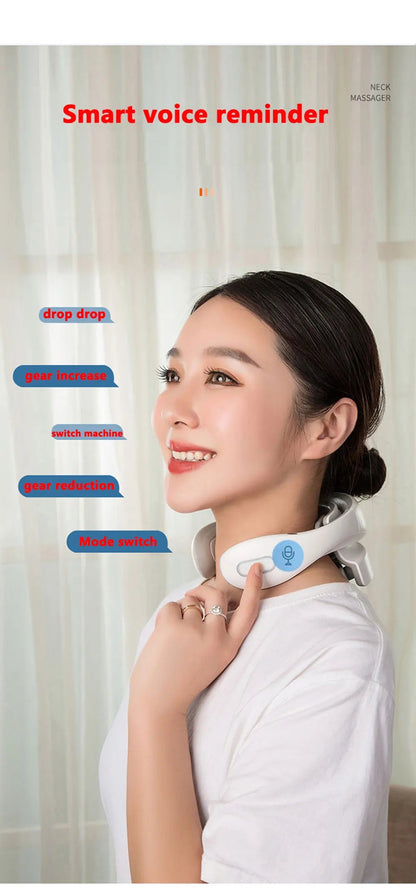 Smart Neck Massage Instrument Portable Shoulder Neck Massage Cervical Vertebra Health Care Vibrator Heating Compress Massage luvshop24