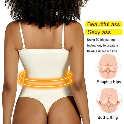 Womens Sexy Bodysuits Tummy Control Thong Shapewear Waist Trainer Corset Adjustable Strap Fajas Soft Sleeveless Lingerie Push Up luvshop24