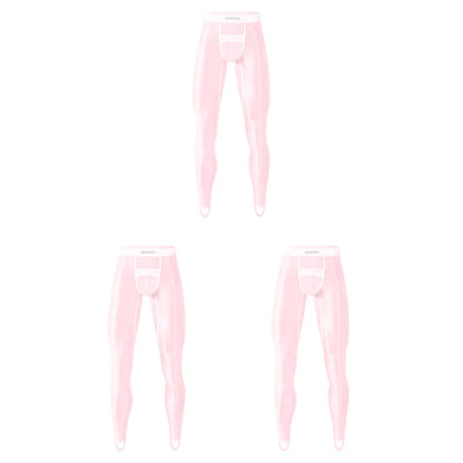 1/2/3PCS Men's Leggings Underwea Thin Sexy Transparent Ice Silk High Stretch Foot Anti Slip Pants Fitness Bottoms Pants AD776 luvshop24