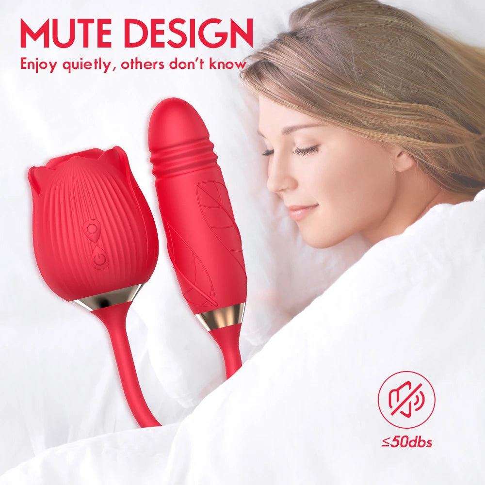 Rose Sucking Vibrator for Women Dildo Thrusting Vibrating Clit Sucker Nipple Clitoris Stimulation Female Sex Toys for Adults luvshop24