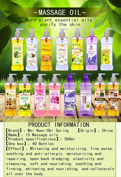 500ML Facial Body Massage Essential Oil Moisturizing Vegetable Oil Open Back Scraping Massage Essential Oil BB oil luvshop24