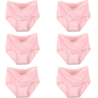 6pcs Cotton Underwear Women High Waist Panties Woman Plus Size Intimate Lingerie Female Mom's Briefs Underpants Panti M-3XL luvshop24