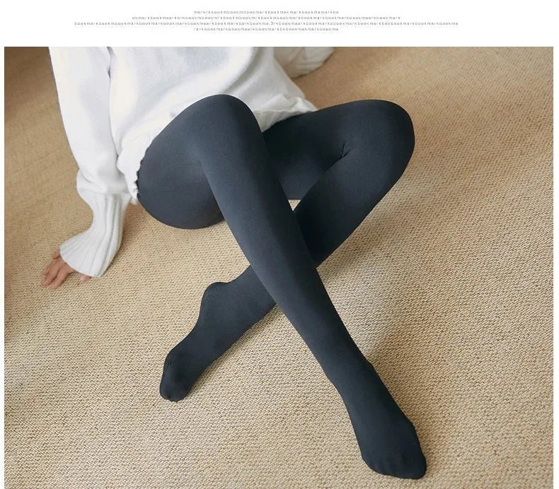 Women's Fleece Tights Warm Insulated Pantyhose Skin Effect Translucent Stockings Sexy Women's Underwear High Elastic Leggings luvshop24
