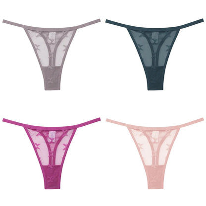 4Pcs Lace Bikini Panties Women Sexy Thongs Lace G-string Underpants S-XL Ladies Comfortable T-Back Underwear Sexy Lingerie 2022 luvshop24