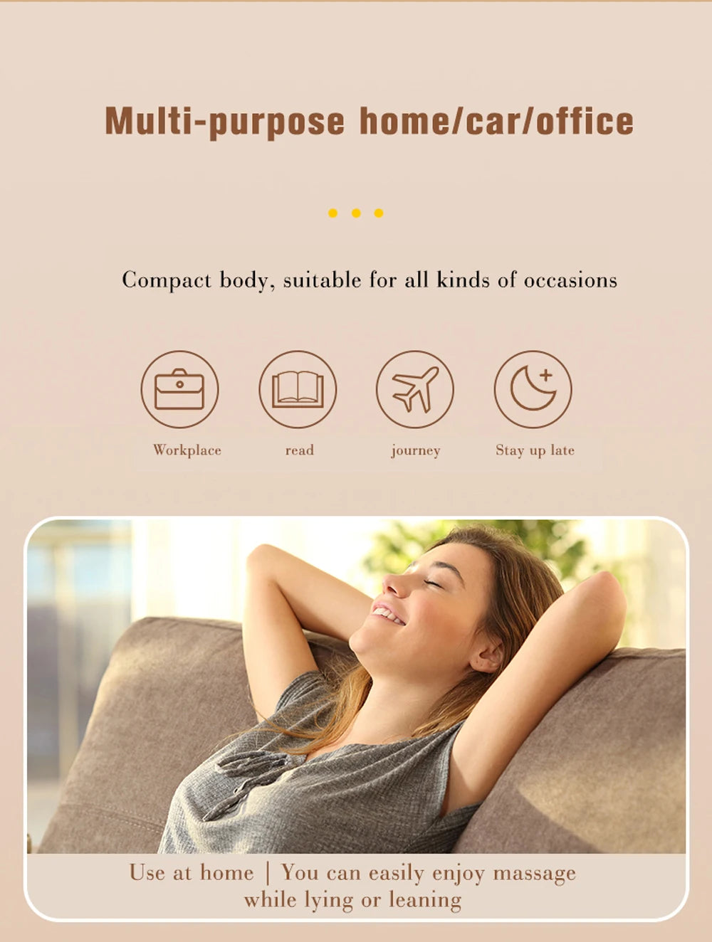 Portable Massager, Waist Massager, Full-body Muscle Relaxer, Car-portable Backrest Vibration Comfort Massager luvshop24
