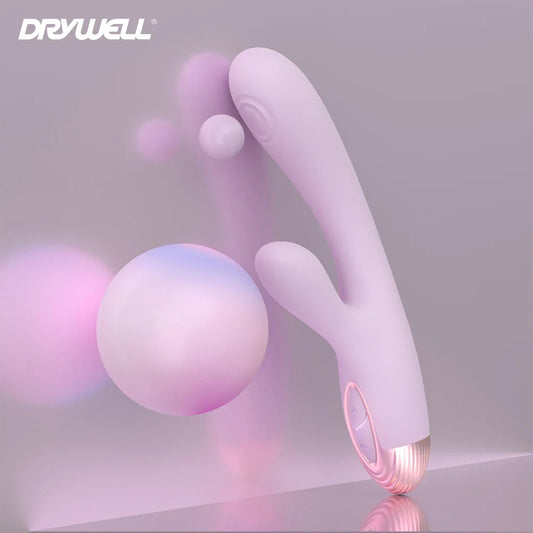 DRY WELL Rabbit Vibrator with Unique Patting Function Clitoris Stimulator Dildo with 10 Powerful Modes Dual Motor Stimulator luvshop24
