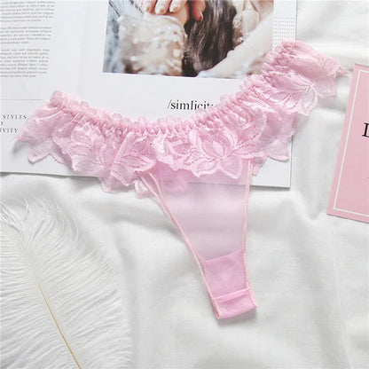 Lace Sexy Thongs Transparent Women's Underwear Cotton Crotch Hollow Out Traceless Panties Seamless Low Waist Seamless Briefs luvshop24