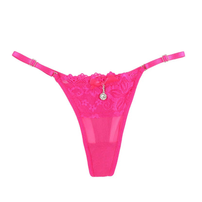Women Lace Panties Thongs Pearl Pendant Lace Embroidery G-String T-Back Briefs Underwear Adjustable Ladies Panties Sexy Lingerie luvshop24