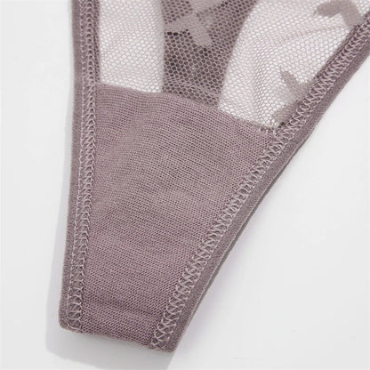 FINETOO Women Sexy Lace Thong Low Waist Hollow Out G-String Female Seamless Transparent T-Back Underwear Solid Intimates Panties luvshop24